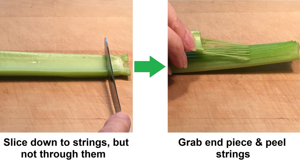 peeling celery