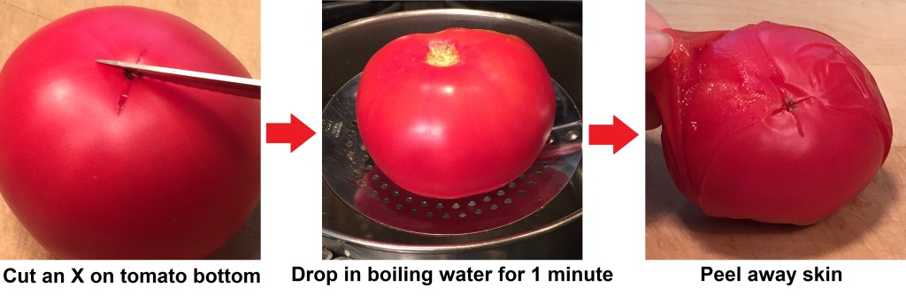 peeling tomato