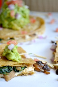 vegan quesadillas with homemade guacamole