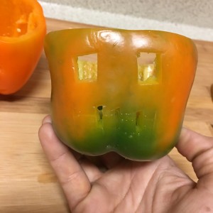 green pepper carved