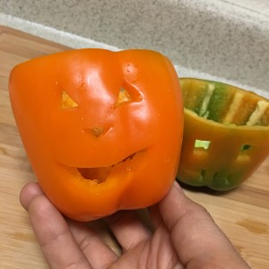 orange pepper carved