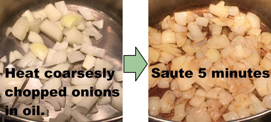 onions sauteing