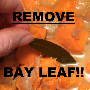 sweet pot soup remove bay leaf