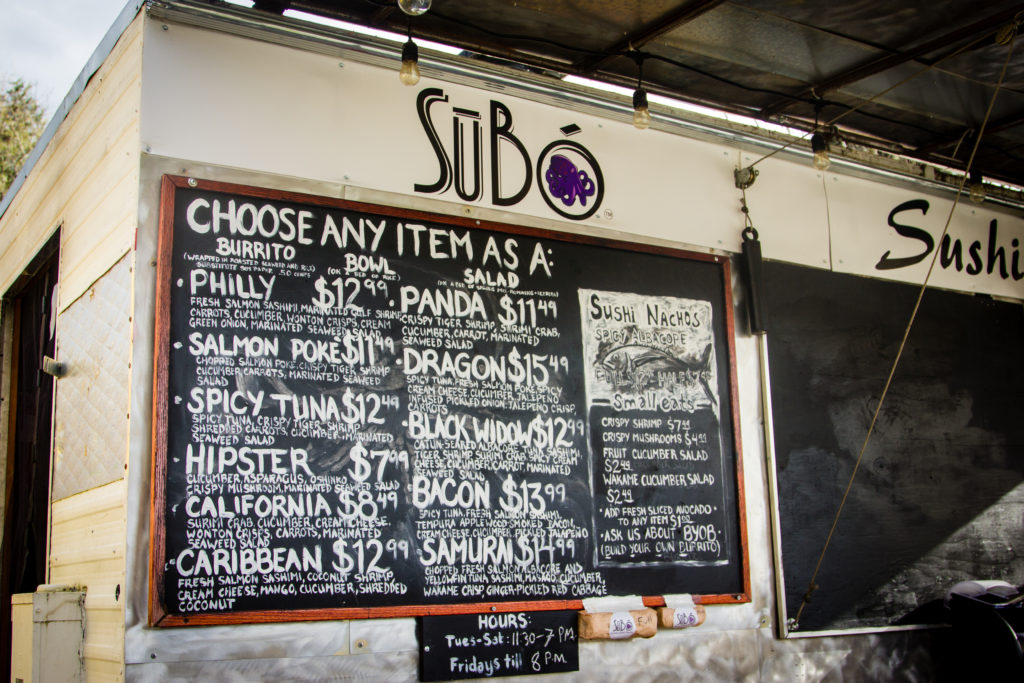The many delicious options available at Subo. 