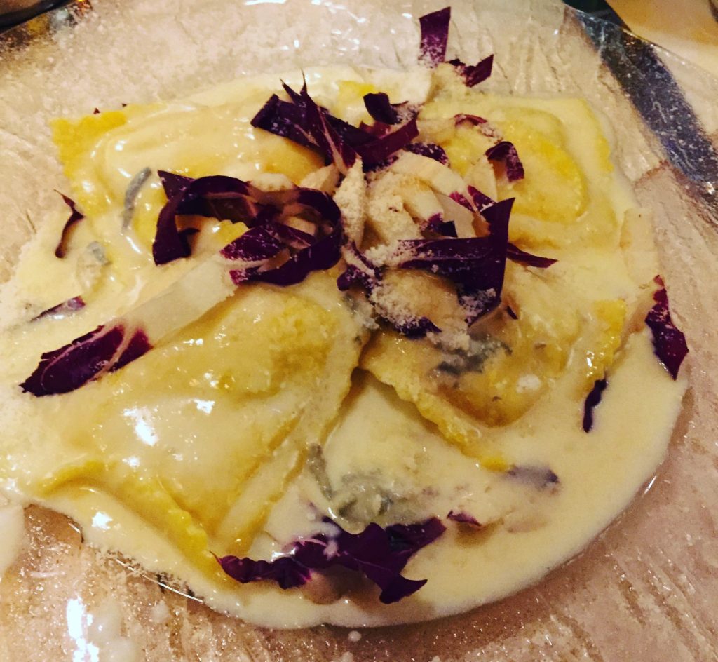 pear; ravioli; pecorino; ristorante parione; florence; italy