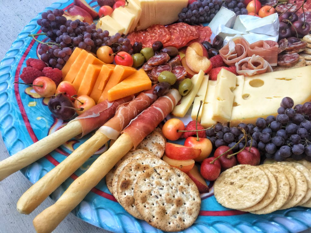 cheese board fruit meat