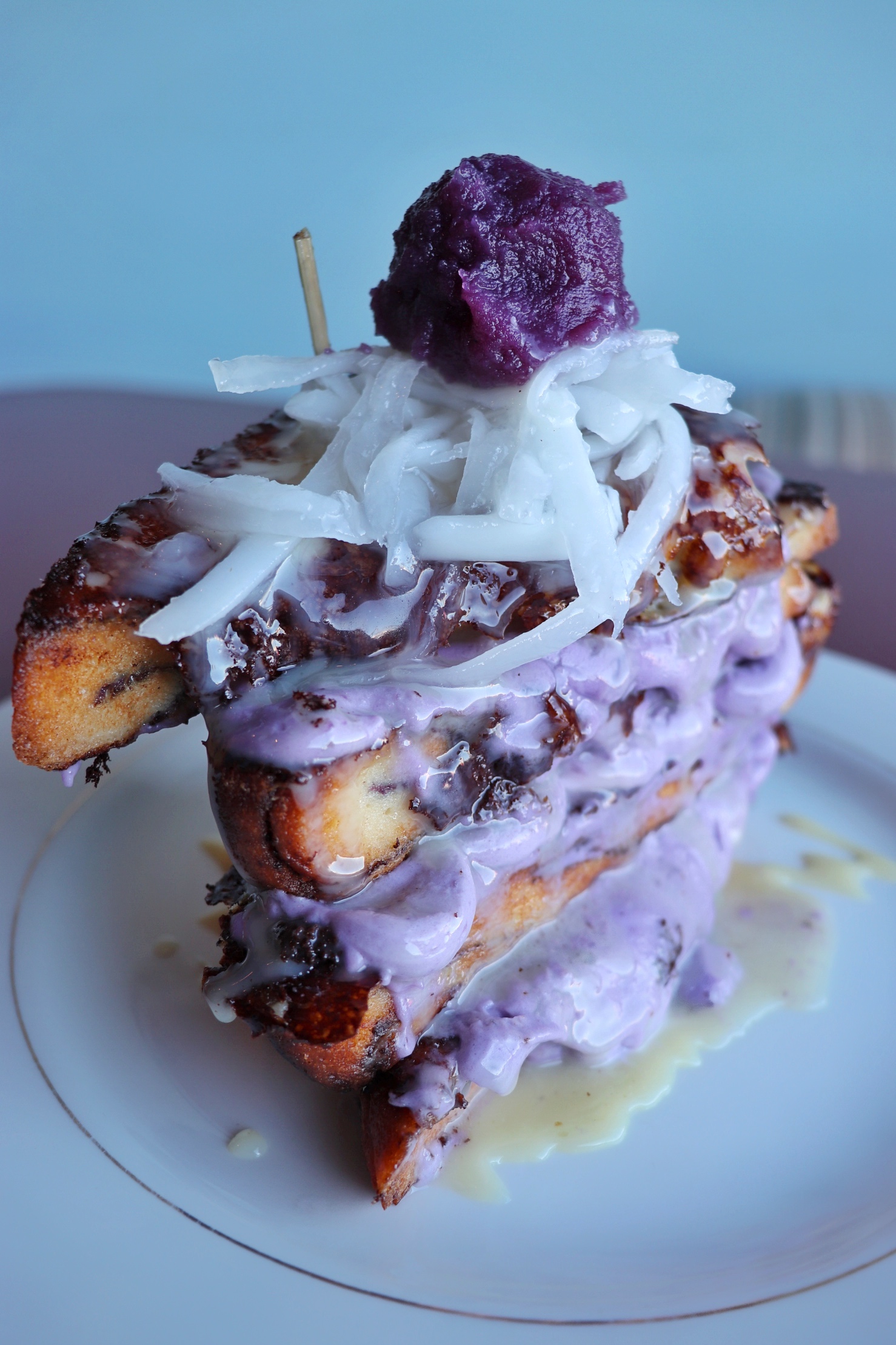 ube french toast truffles n bacon