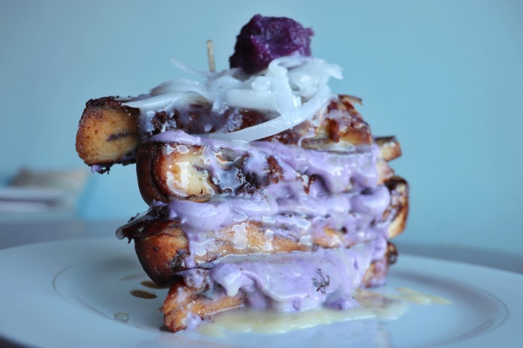 ube french toast truffles n bacon